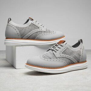 Bruno Marc Light Gray Oxford Shoes